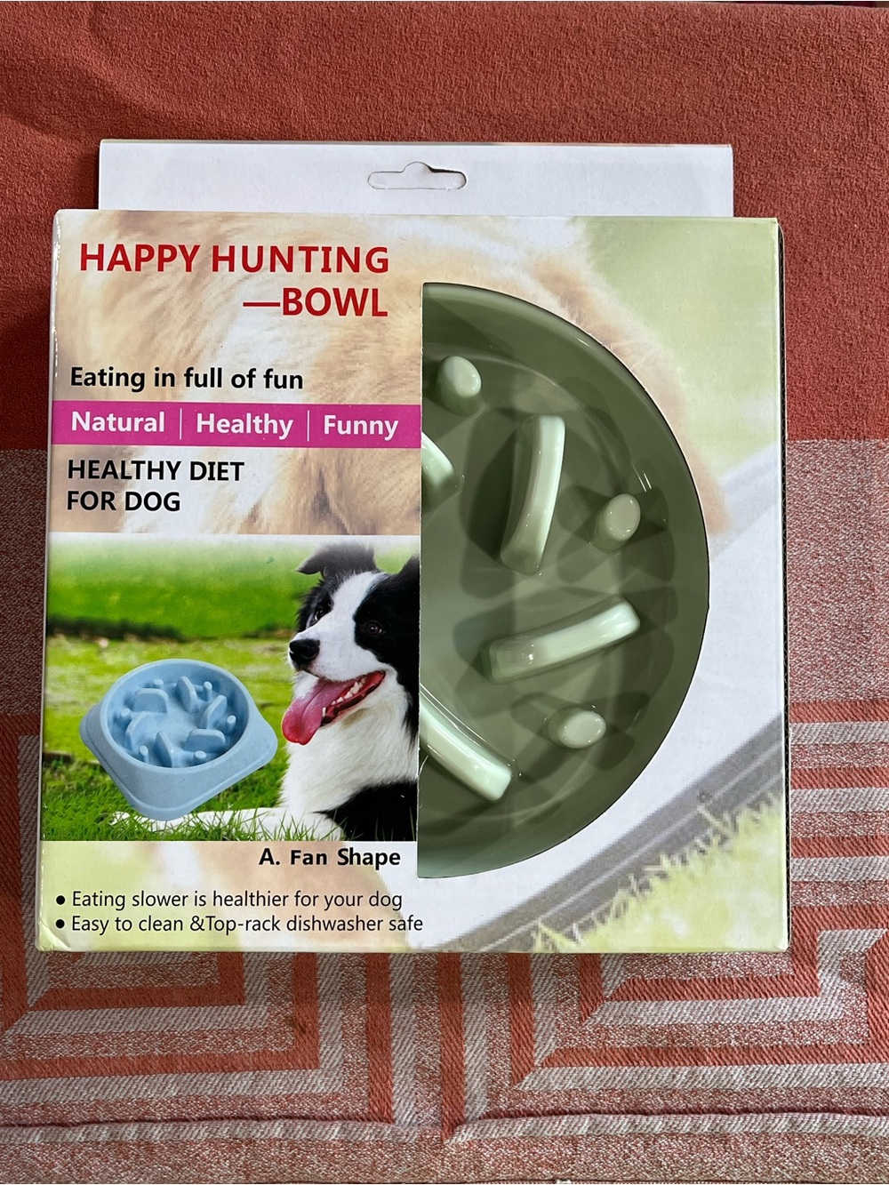 Happy Hunting Slow Feed Dog Bowl - Green